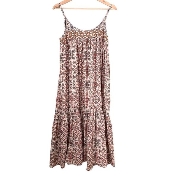 Xirena Printed Strappy Boho Maxi Dress in Size XS 100% Cotton Made in USA - Picture 4 of 11